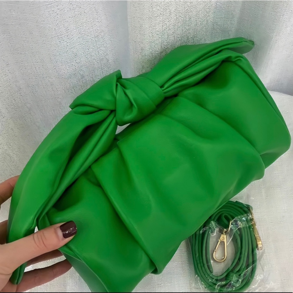 New Shoulder Bag Genuine Leather Bow Handbag Cloud Lunch bag Underarm Pouch - Picture 9 of 17